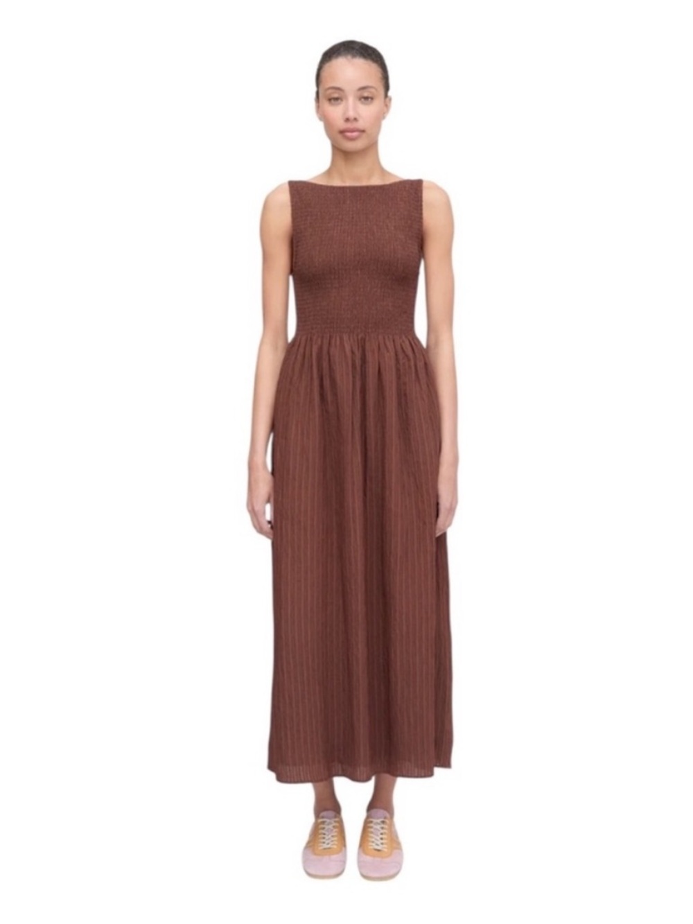 Hill House Cosima Nap dress. Chocolate Tonal Seersucker. S. EUC - Picture 2 of 6